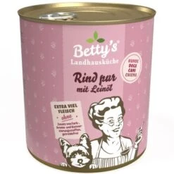 Betty's Landhausküche Rind Pur Mit Leinöl 6 X 800g Für Hund