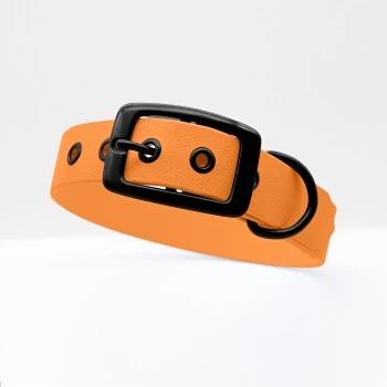 THE DOG IDEA Biothane Halsband Peach Schwarz S