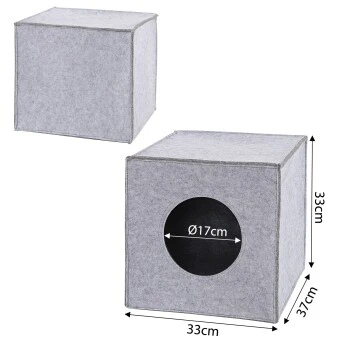 Lionto Katzenhöhle Aus Filz, Regalhöhle Hellgrau – Bild 7
