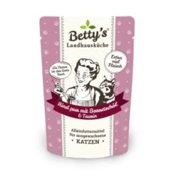 Betty's Landhausküche Frischebeutel Rind Pur 12 X 100g Für Katze