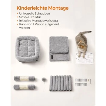 FEANDREA Kratzbaum 74 Cm Hellgrau – Bild 5