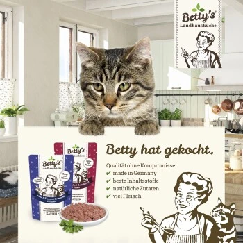 Betty's Landhausküche Huhn & Fasan Mit Borretschöl 6 X 400g Für Katze – Bild 2