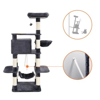 FEANDREA Mit Fressnapf Hellgrau Dunkelgrau – Bild 6