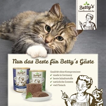 Betty's Landhausküche Huhn & Fasan Mit Borretschöl 6 X 400g Für Katze – Bild 3