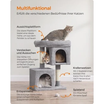 FEANDREA Kratzbaum 74 Cm Hellgrau – Bild 4