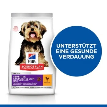 Hill's Science Plan Small & Miniature Adult 1+ Sensitives Stomach & Skin, Huhn 6 Kg – Bild 3