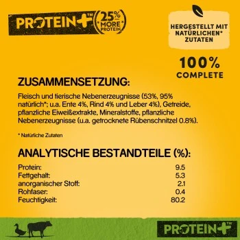 Pedigree Dose Protein+ In Pastete 12x800g Rind Mit Ente – Bild 2