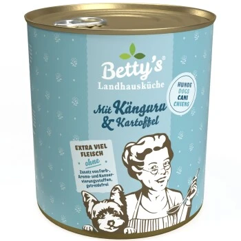 Betty's Landhausküche Mit Känguru & Kartoffel 6 X 800g Für Hund