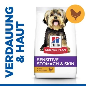 Hill's Science Plan Small & Miniature Adult 1+ Sensitives Stomach & Skin, Huhn 6 Kg – Bild 2