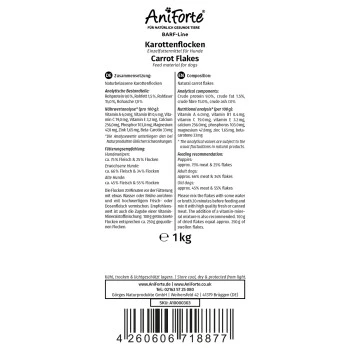 Aniforte BARF- Line Karotten-Möhrenflocken 1kg – Bild 4