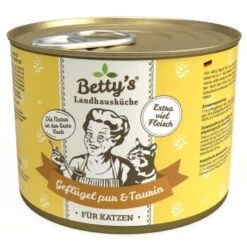 Betty's Landhausküche Geflügel Pur & Taurin 6 X 200g Für Katze