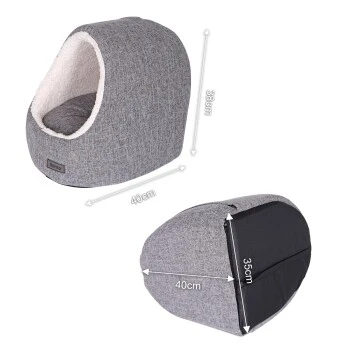 Lionto Katzenhöhle Mit Wendekissen Hellgrau – Bild 6