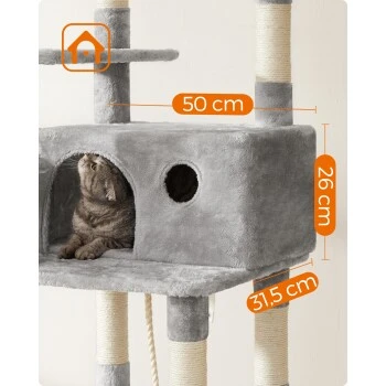 FEANDREA Kratzbaum 164cm Hellgrau Hellgrau – Bild 5