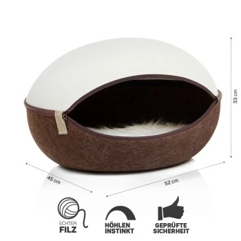 Canadian Cat Company Filz Katzennest Braun/ Beige – Bild 2